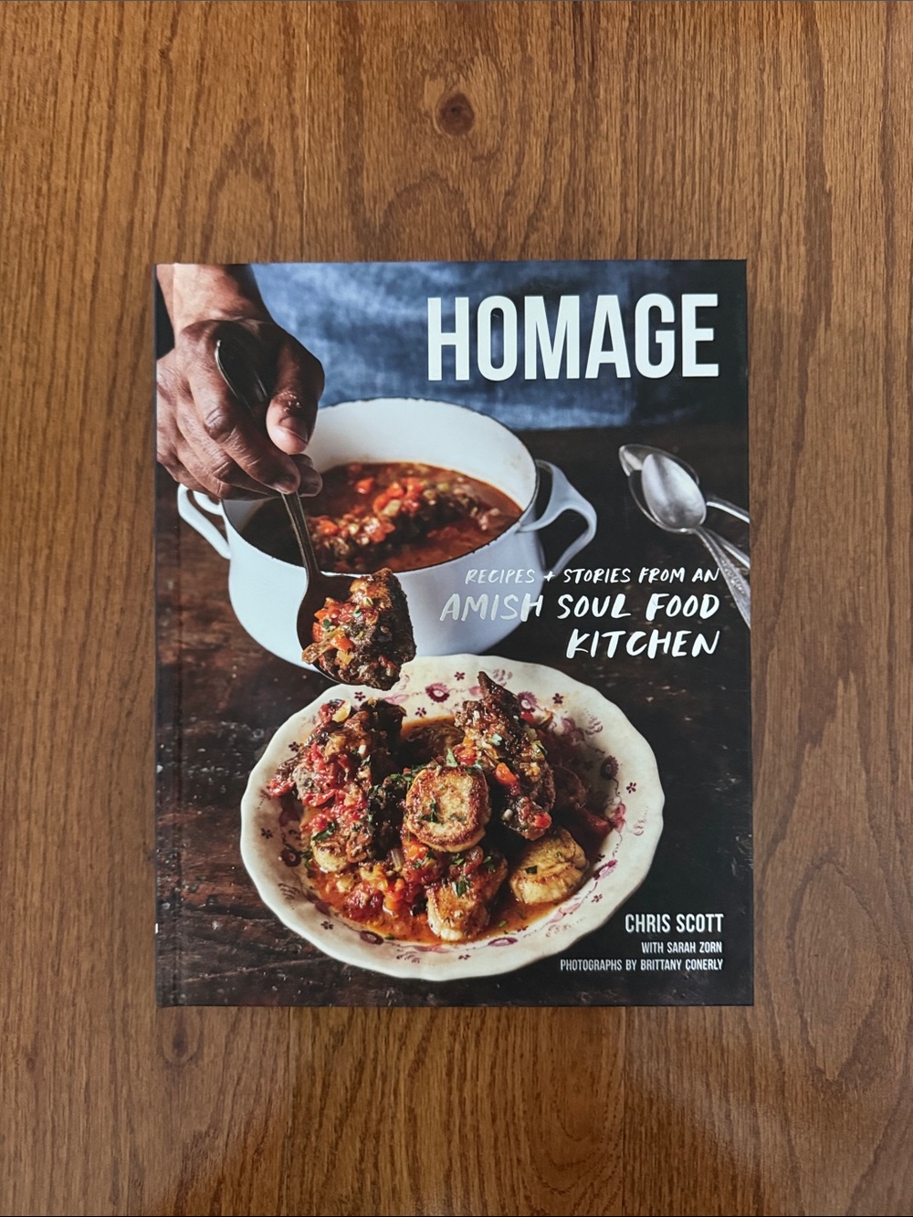 HOMAGE Cookbook - Blue, White & Brown Cover